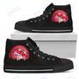 Mens Womens Kansas City Chiefs High Top Shoes Halloween Orange Moon