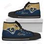 Mens Womens Los Angeles Rams High Top Shoes Divided Colours Stunning