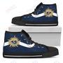 Mens Womens Los Angeles Rams High Top Shoes Simple Van Sun Flameshoes