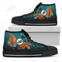 Mens Womens Miami Dolphins High Top Shoes Angel Wingstop Quality