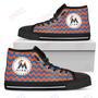 Mens Womens Miami Marlins High Top Shoes Chevron Broncos Printable