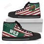 Mens Womens Minnesota Wild High Top Shoes America Flag Italic Vintage