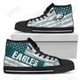 Mens Womens Philadelphia Eagles High Top Shoes America Flag Italic Vintage Styleshoes