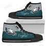 Mens Womens Philadelphia Eagles High Top Shoes Divided Colours Stunning