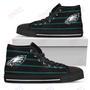 Mens Womens Philadelphia Eagles High Top Shoes Edge Straight Perfect Circle Shoes