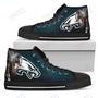 Mens Womens Philadelphia Eagles High Top Shoes Thor Head Beside Shoes