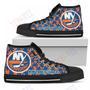 Mens Womens Puzzle Logo With New York Islanders High Top Shoes