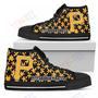 Mens Womens Puzzle Logo With Pittsburgh Pirates High Top Shoes