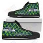 Mens Womens Puzzle Logo With Seattle Seahawks High Top Shoes