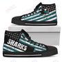 Mens Womens San Jose Sharks High Top Shoes America Flag Italic Vintage