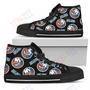 Mens Womens Script Logo Pattern New York Islanders High Top Shoes