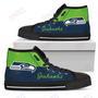 Mens Womens Seattle Seahawks High Top Shoes Divided Colours Stunning