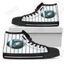 Mens Womens Straight Line With Deep Circle Philadelphia Eagles High Top Shoes