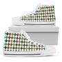 Merry Christmas Argyle Pattern Print White High Top Shoes