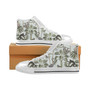 Monkey sloth lemur palm trees pattern Women's High Top Shoes White