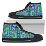 Neon Green Psychedelic Trippy Print Women's High Top Shoes