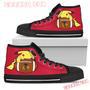 Pikachu Laying On Ball Chicago Blackhawks High Top Shoes Sport Sneakers