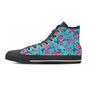 Pink And Blue Rose Floral Men's High Top Shoes