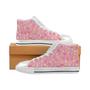 Pink donut glaze candy pattern Women's High Top Shoes White