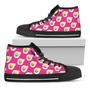 Pink Fried Eggs Pattern Print Black High Top Shoes