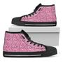 Pink Octopus Tentacles Pattern Print Black High Top Shoes