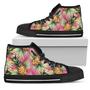Pink Watercolor Pineapple Pattern Print Women's High Top Shoes
