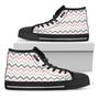Pink White And Grey Chevron Print Black High Top Shoes
