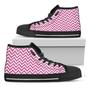 Pink White And Navy Chevron Print Black High Top Shoes