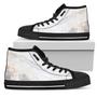 Pink White Grey Marble Print Women's High Top Shoes