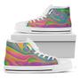 Psychedelic Soap Bubble Print White High Top Shoes