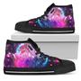 Purple Galaxy Space Blue Stardust Print Women's High Top Shoes