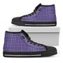 Purple Grey And White Tattersall Print Black High Top Shoes