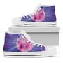 Purple Plasma Ball Print White High Top Shoes