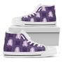 Purple Virgo Zodiac Pattern Print White High Top Shoes