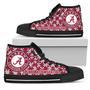 Puzzle Logo With Alabama Crimson Tide High Top Shoes