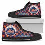 Puzzle Logo With New York Mets High Top Shoes