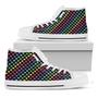 Rainbow Heart Pattern Print White High Top Shoes