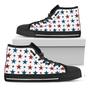Red And Blue Usa Star Black High Top Shoes