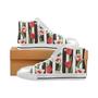 red and white tulips pattern Women's High Top Shoes White