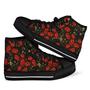 Red Floral Poppy Men Women's High Top Shoes