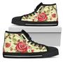 Red Pink Rose Floral Women's High Top Shoes