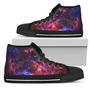 Red Purple Nebula Galaxy Space Print Men's High Top Shoes