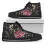 Red Rose Floral Pattern Print Men's High Top Shoes