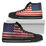 Retro American Flag Patriotic Women's High Top Shoes