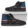 Silky American Flag Patriotic Women's High Top Shoes