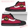 Simple Van Sun Flame Chicago Blackhawks High Top Shoes Sport Sneakers