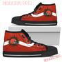 Simple Van Sun Flame Cleveland Browns High Top Shoes Sport Sneakers