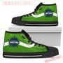 Simple Van Sun Flame Seattle Seahawks High Top Shoes Sport Sneakers