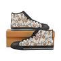 Sloths hanging on the tree pattern Men's High Top Shoes Black