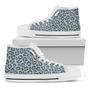 Snow Leopard Knitted Pattern Print White High Top Shoes